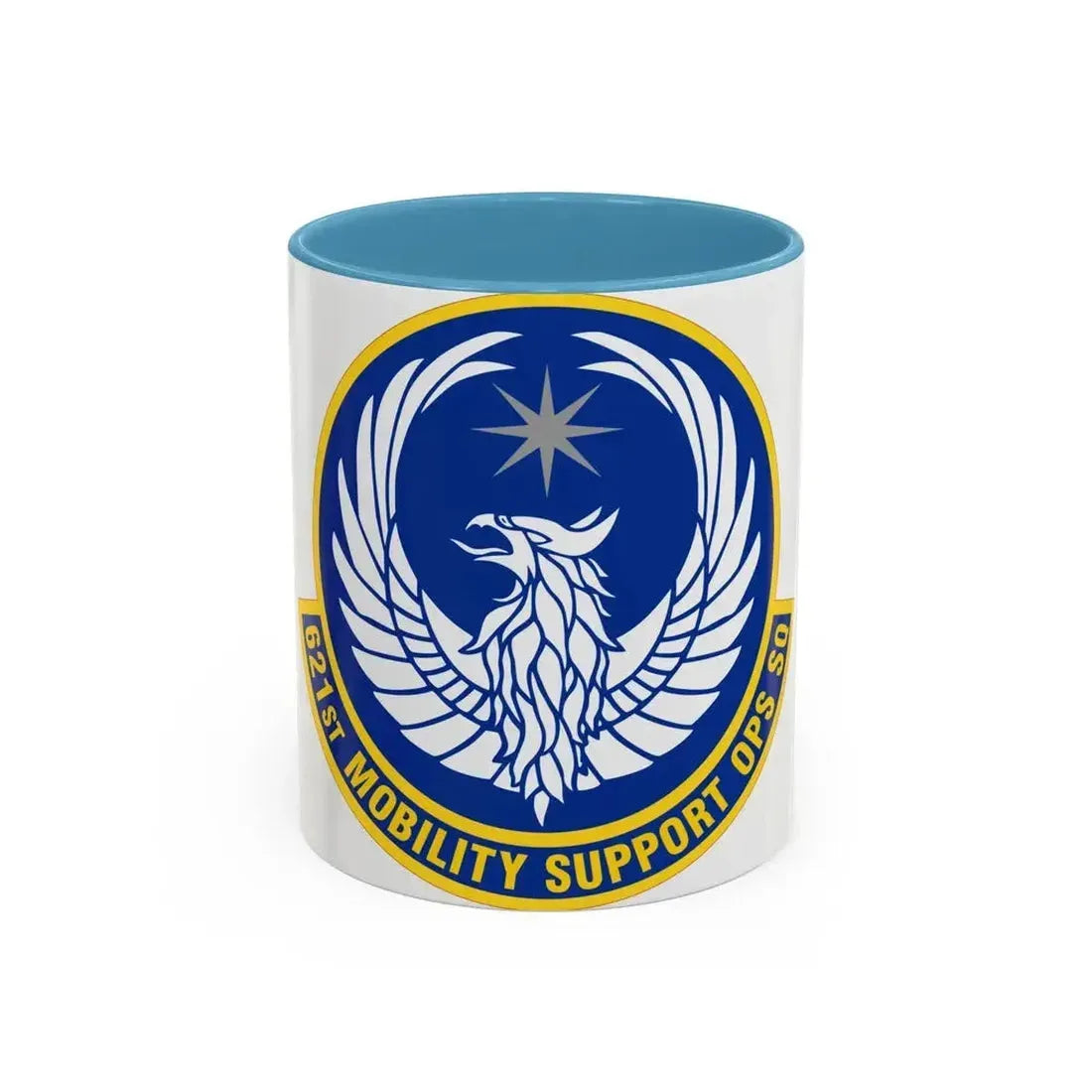 621 Mobility Support Operations Squadron AMC (U.S. Air Force) Accent Coffee Mug 11oz Light Blue - Go Mug Yourself