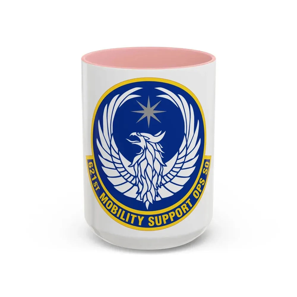 621 Mobility Support Operations Squadron AMC (U.S. Air Force) Accent Coffee Mug 15oz Pink - Go Mug Yourself