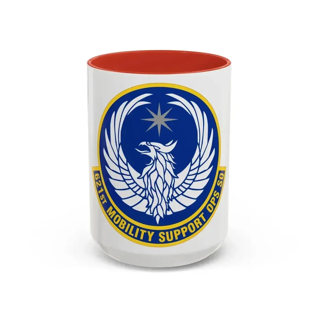 621 Mobility Support Operations Squadron AMC (U.S. Air Force) Accent Coffee Mug 15oz Red - Go Mug Yourself