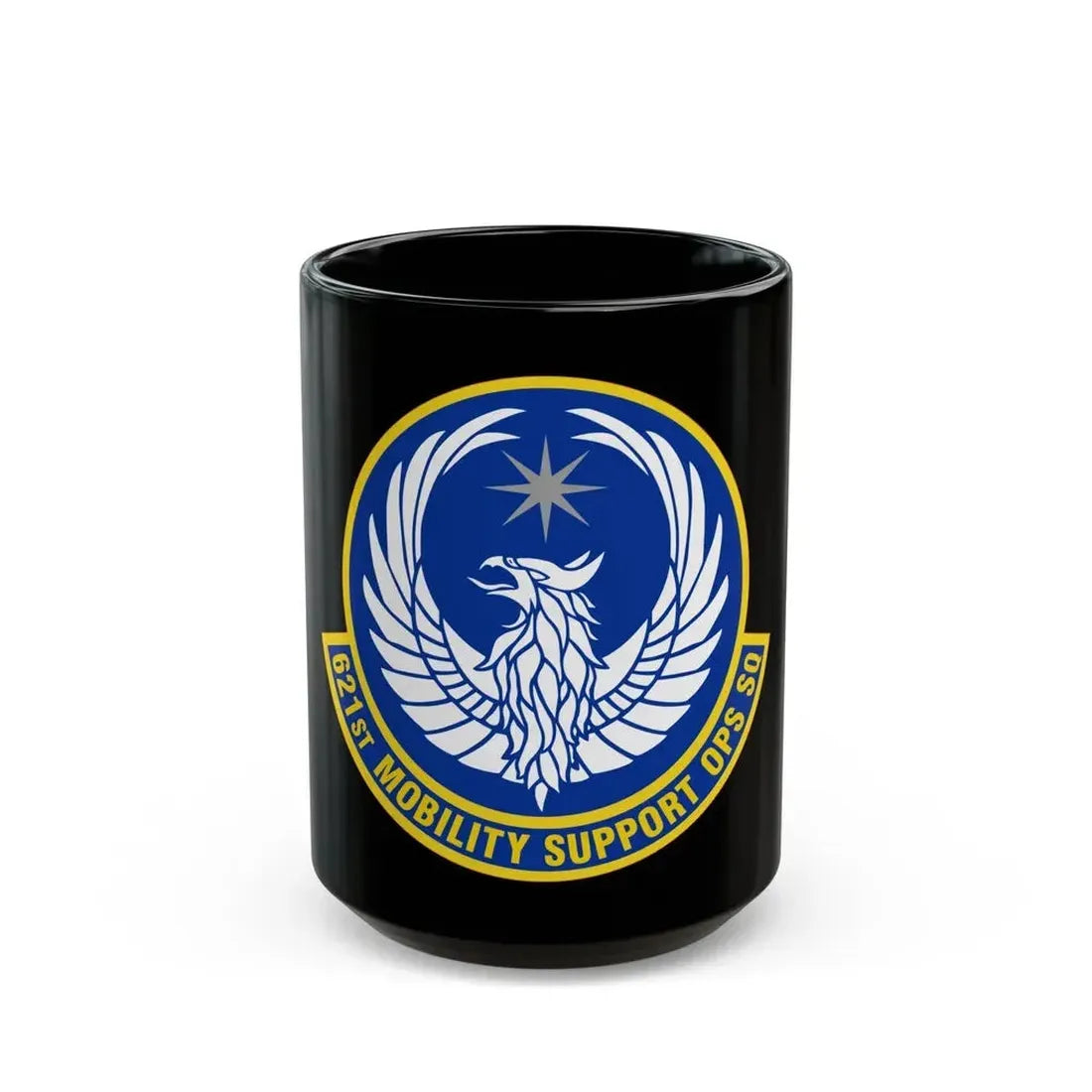 621 Mobility Support Operations Squadron AMC (U.S. Air Force) Black Coffee Mug 15oz - Go Mug Yourself