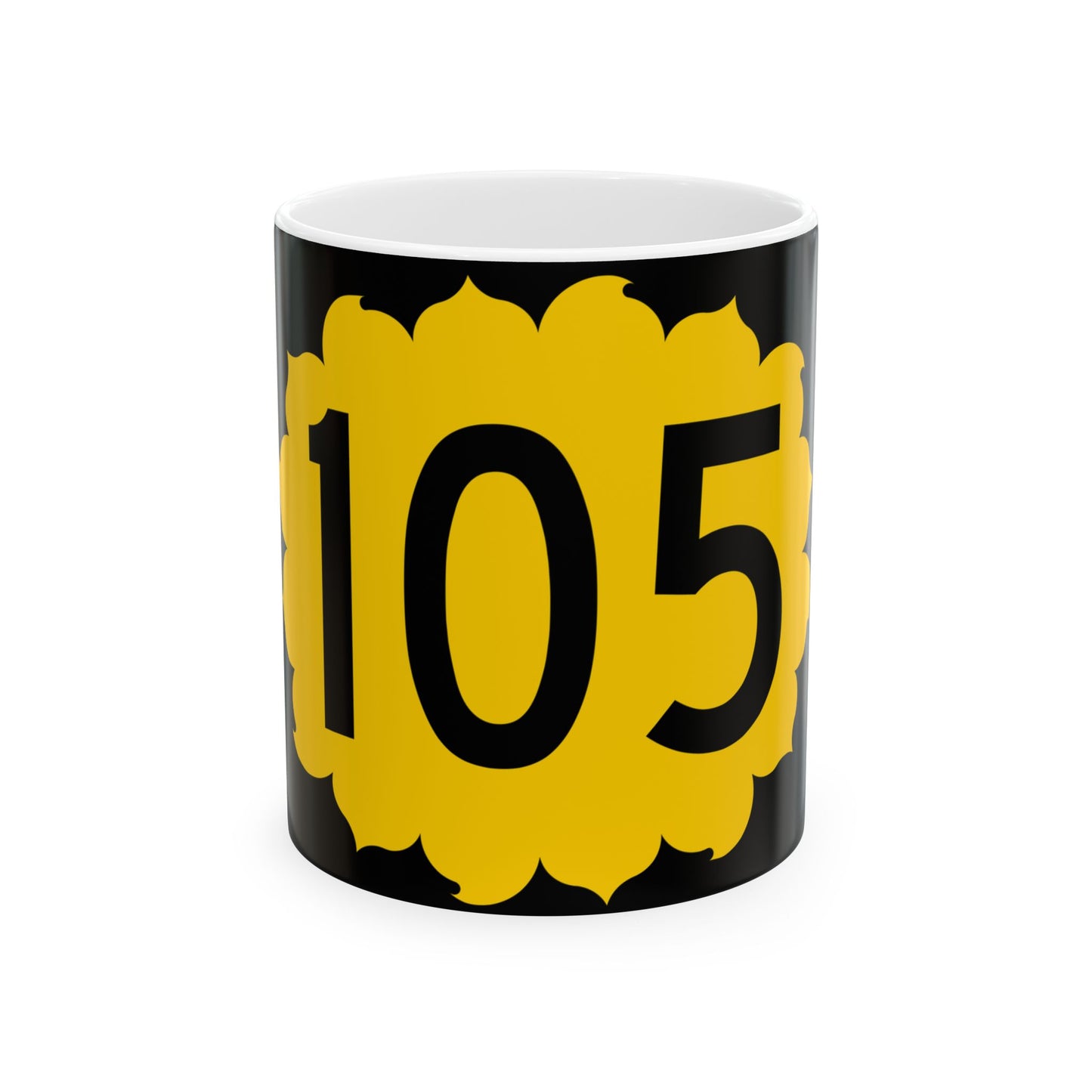 K-105 (Kansas) (Road Sign) White Coffee Mug