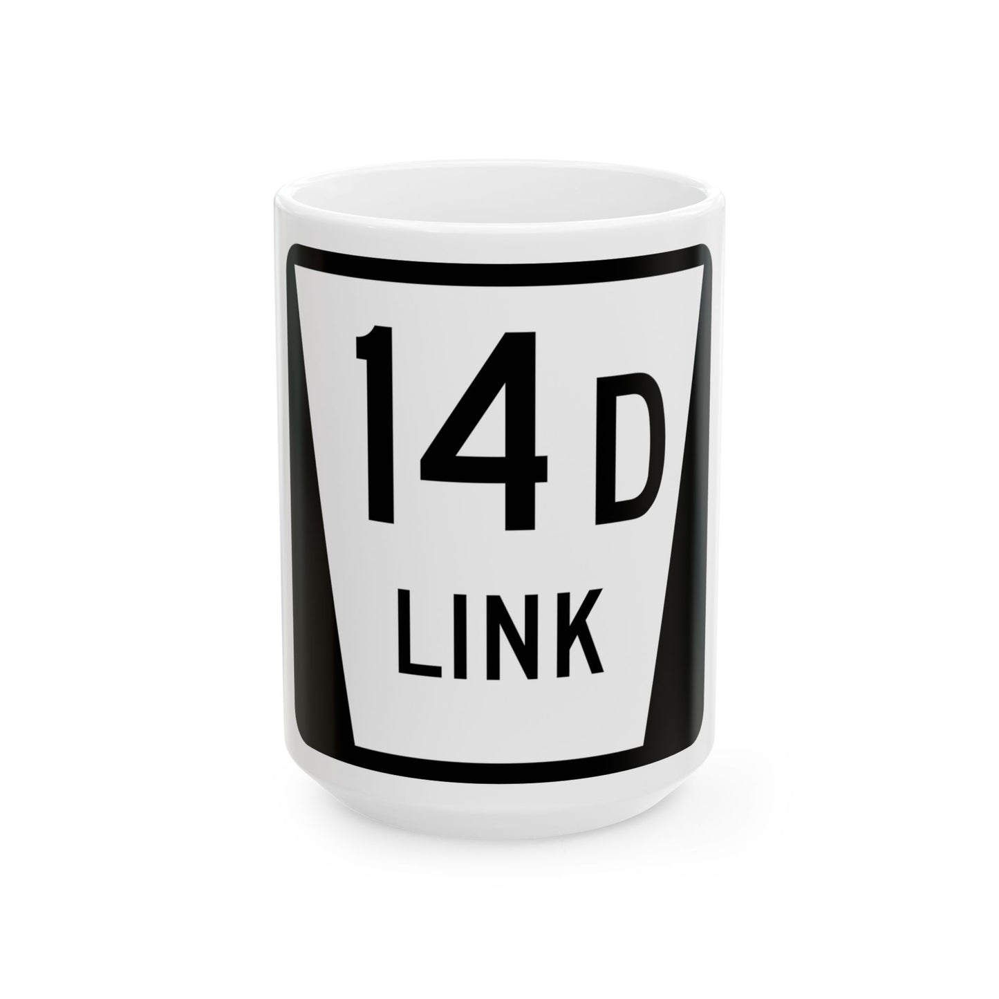 N LINK 14D (Nebraska) (Road Sign) White Coffee Mug