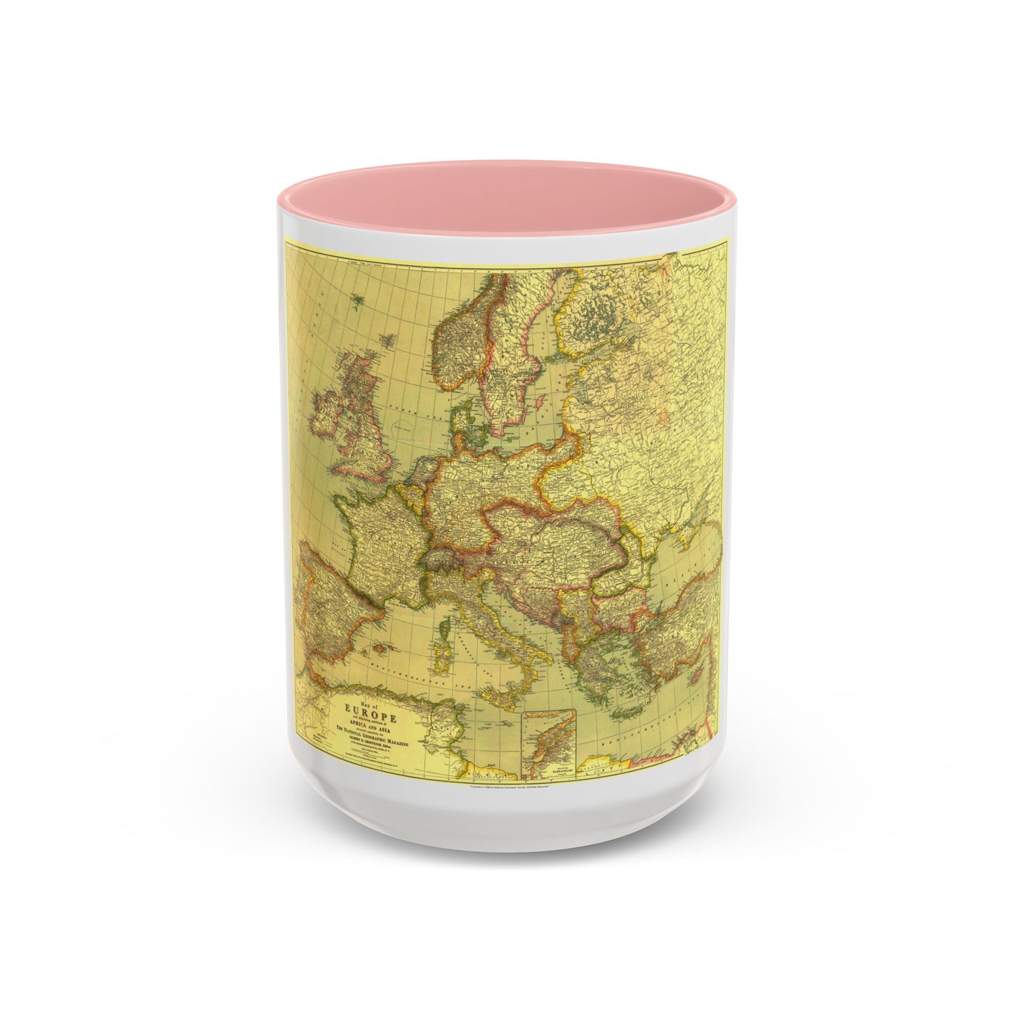 Europe and Africa and Asia (1915) (Map) Accent Coffee Mug