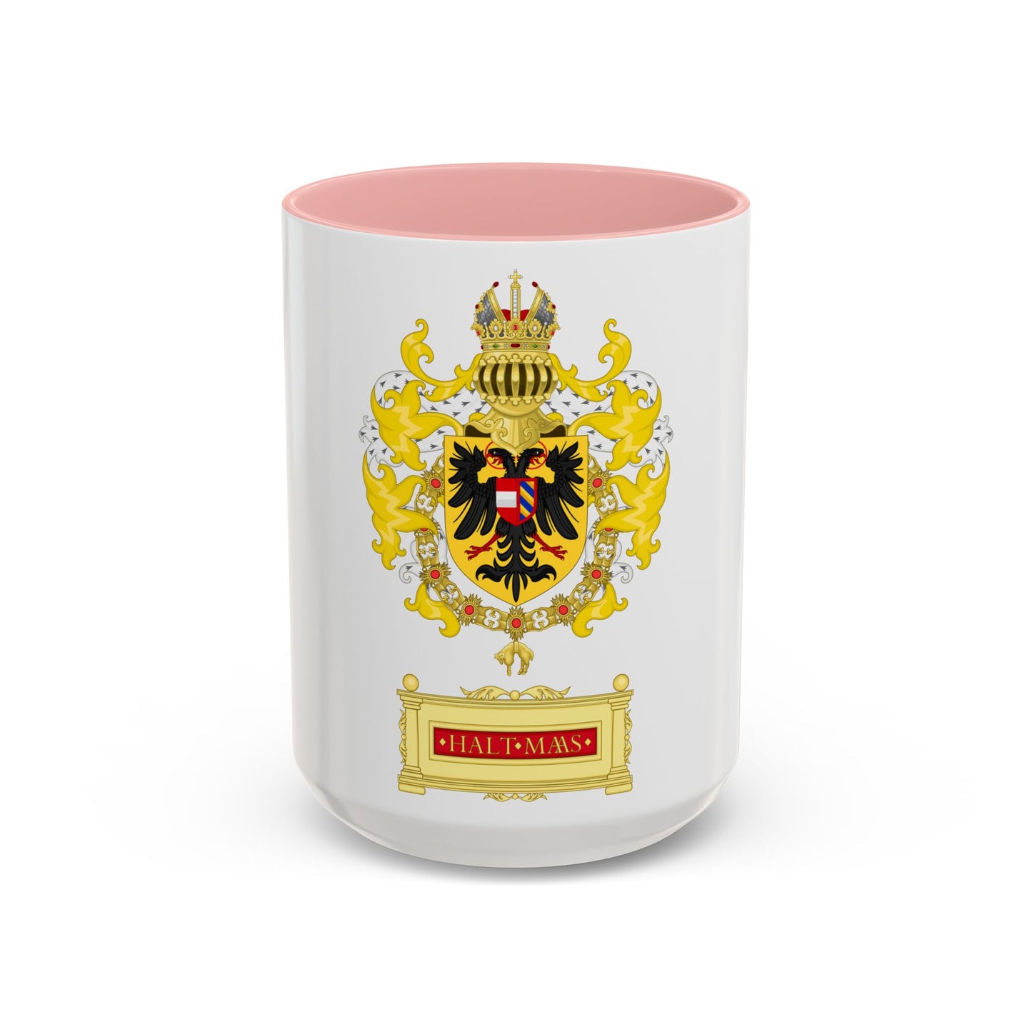 Ornamented Coat of Arms of Maximilian I, Holy Roman Emperor - Accent Coffee Mug