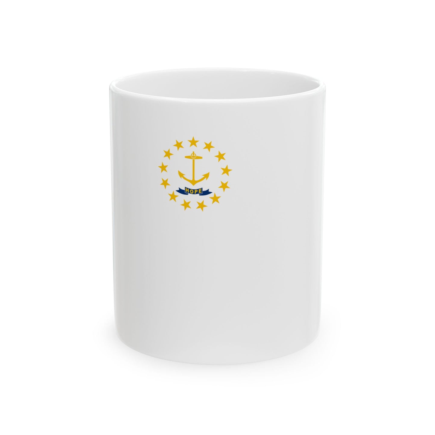 Flag-map of Rhode Island (United States) White Coffee Mug