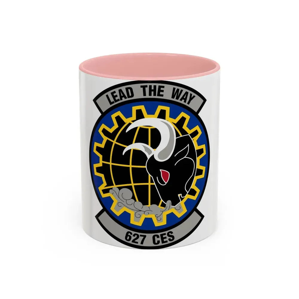 627 Civil Engineer Squadron AMC (U.S. Air Force) Accent Coffee Mug 11oz Pink - Go Mug Yourself
