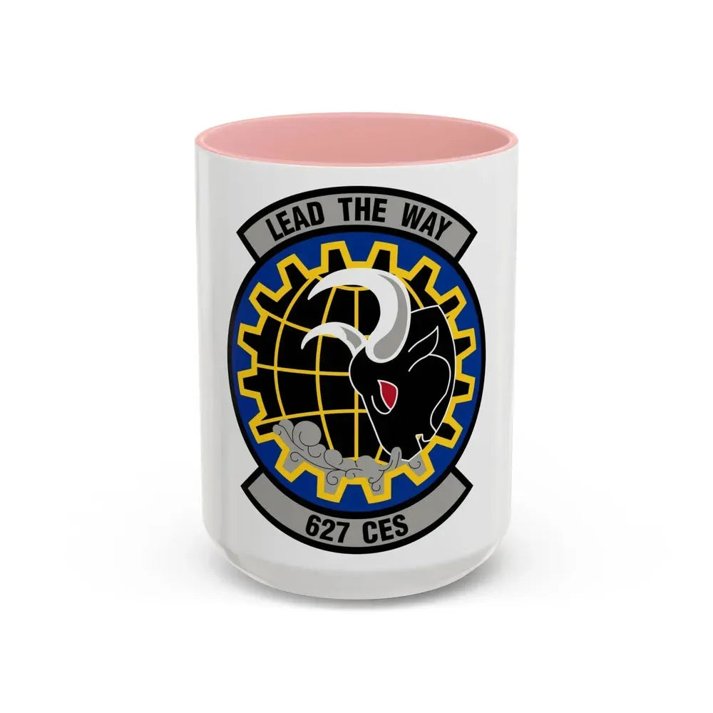 627 Civil Engineer Squadron AMC (U.S. Air Force) Accent Coffee Mug 15oz Pink - Go Mug Yourself