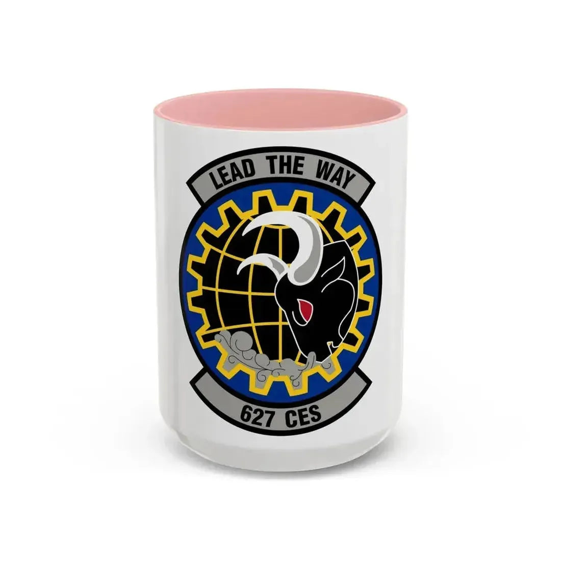 627 Civil Engineer Squadron AMC (U.S. Air Force) Accent Coffee Mug 15oz Pink - Go Mug Yourself