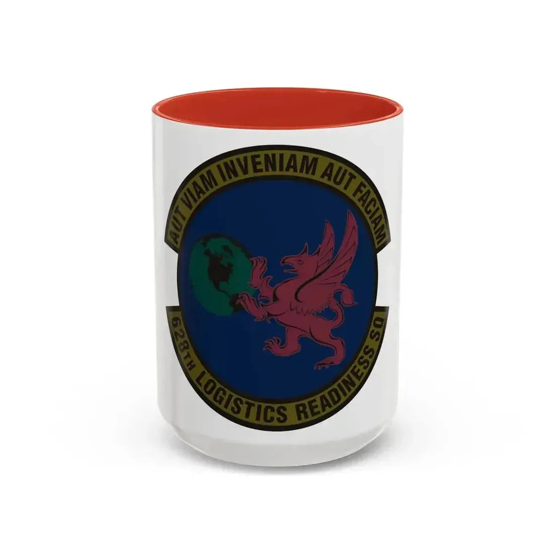 628 Logistics Readiness Squadron AMC (U.S. Air Force) Accent Coffee Mug 15oz Red - Go Mug Yourself