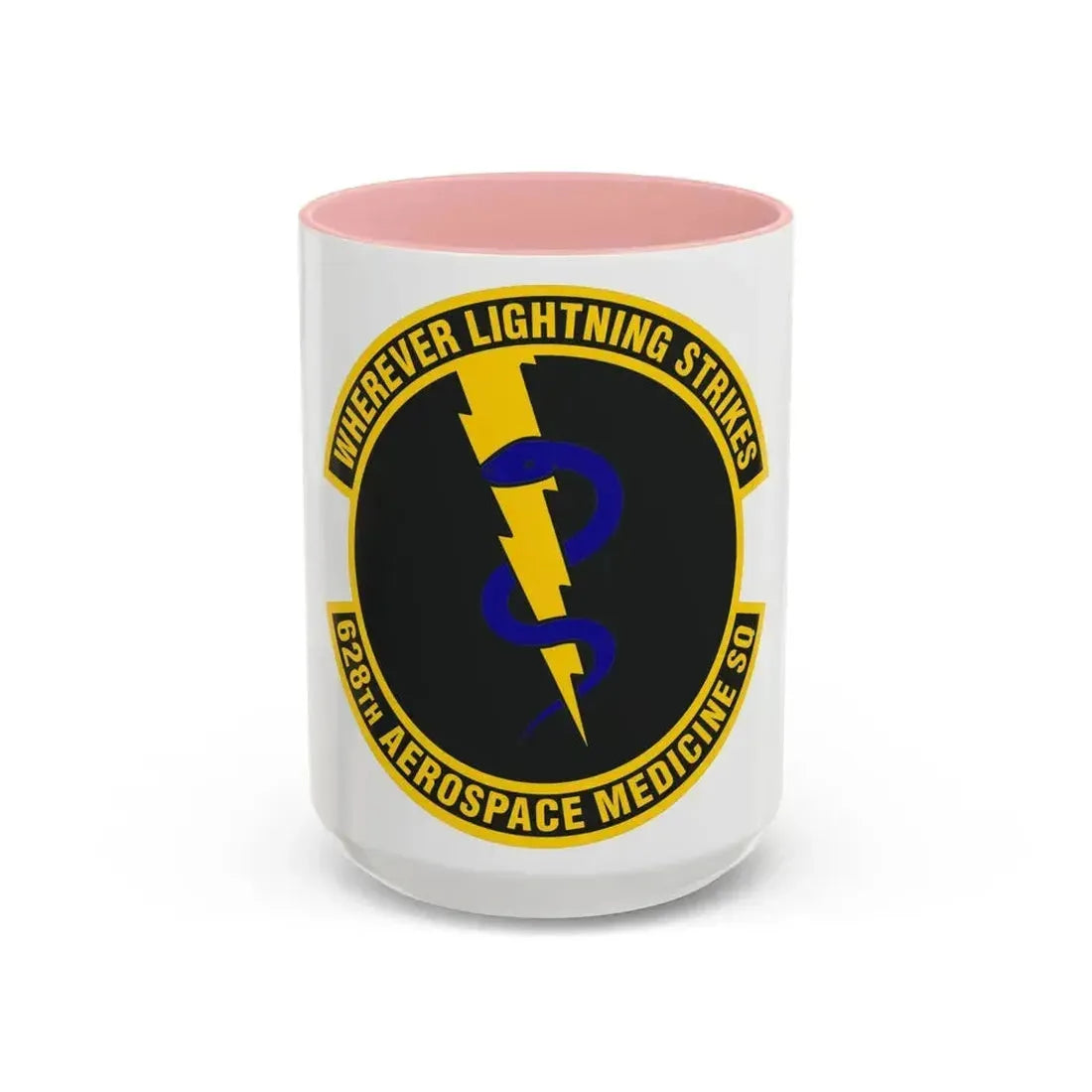 628th Aerospace Medicine Squadron (U.S. Air Force) Accent Coffee Mug 15oz Pink - Go Mug Yourself