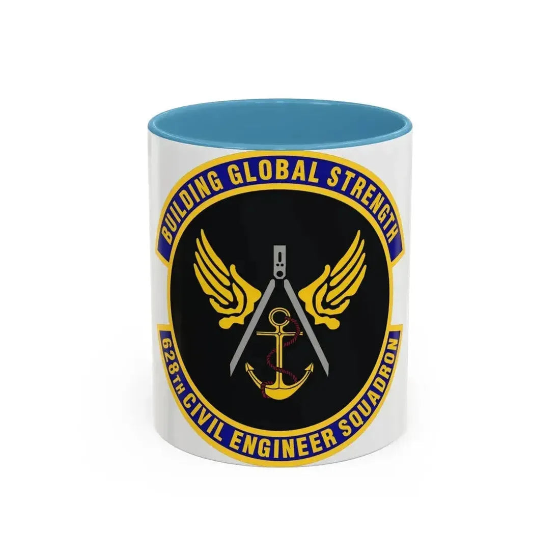 628th Civil Engineer Squadron (U.S. Air Force) Accent Coffee Mug 11oz Light Blue - Go Mug Yourself