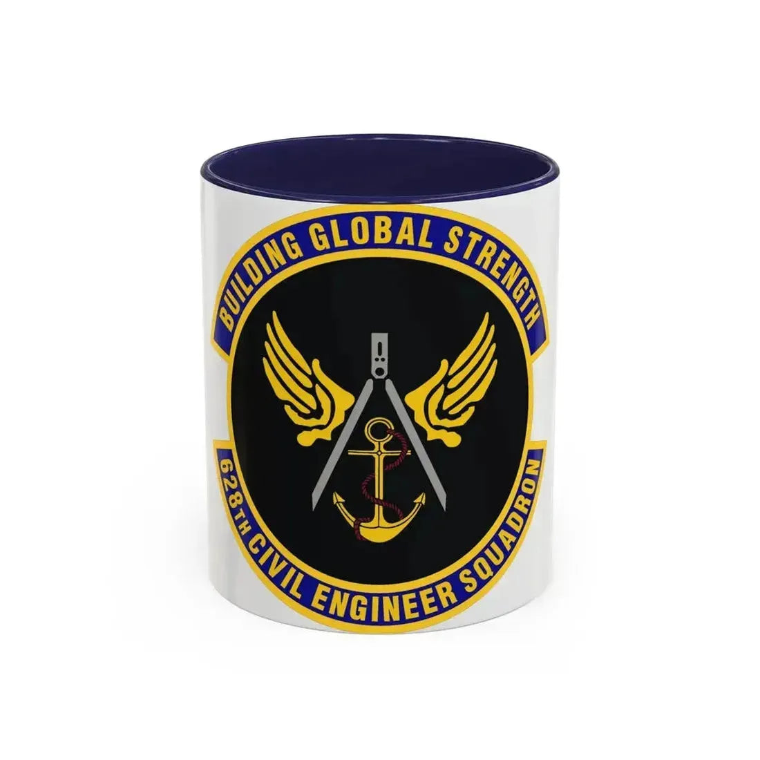 628th Civil Engineer Squadron (U.S. Air Force) Accent Coffee Mug 11oz Navy - Go Mug Yourself