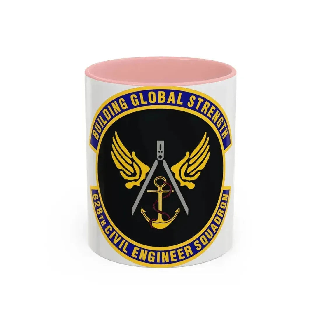 628th Civil Engineer Squadron (U.S. Air Force) Accent Coffee Mug 11oz Pink - Go Mug Yourself