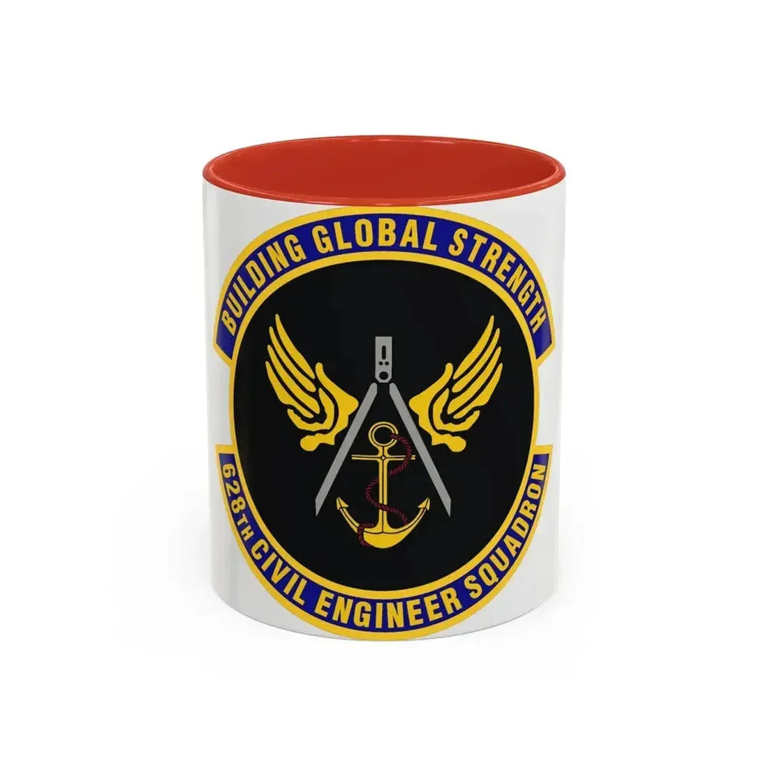 628th Civil Engineer Squadron (U.S. Air Force) Accent Coffee Mug 11oz Red - Go Mug Yourself