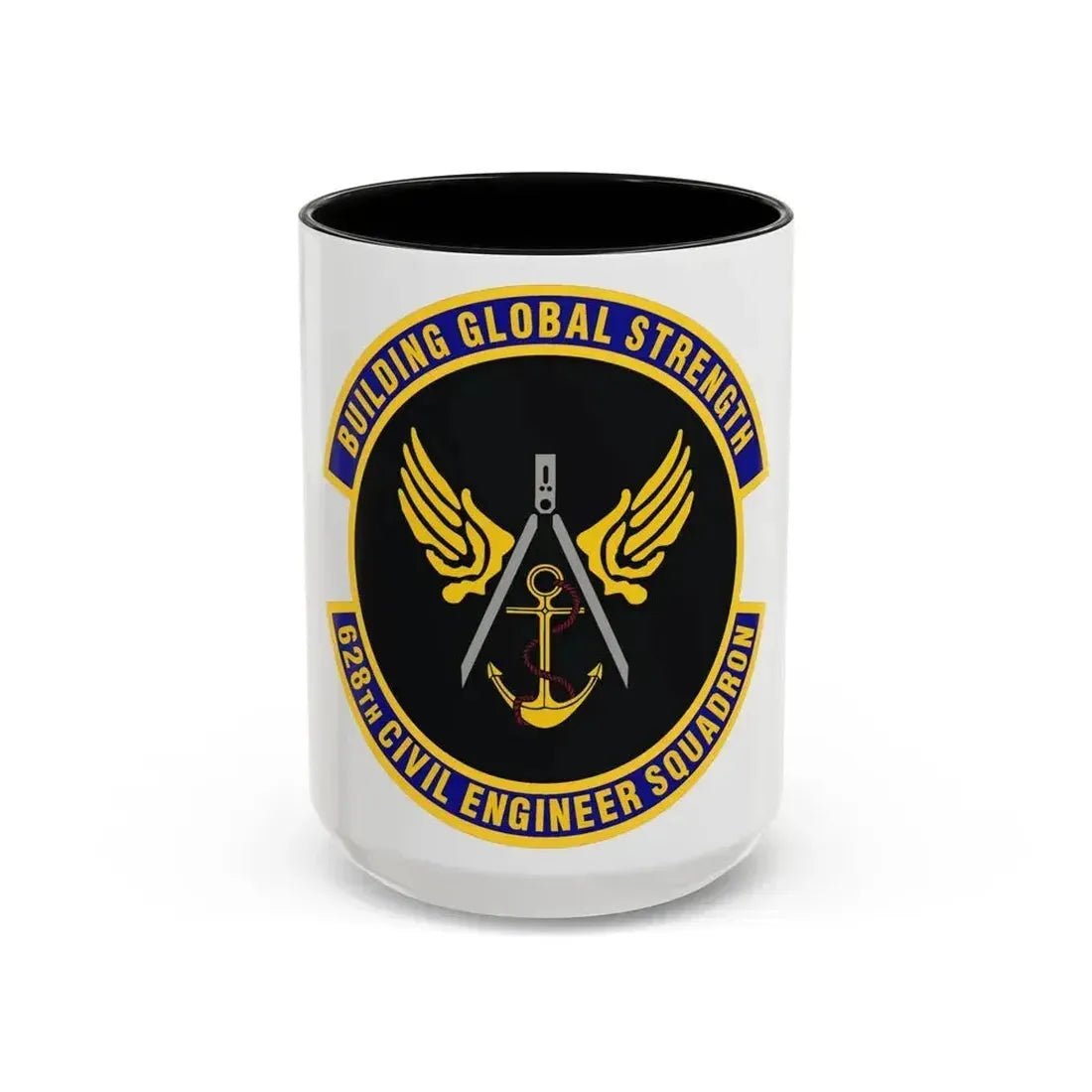 628th Civil Engineer Squadron (U.S. Air Force) Accent Coffee Mug 15oz Black - Go Mug Yourself