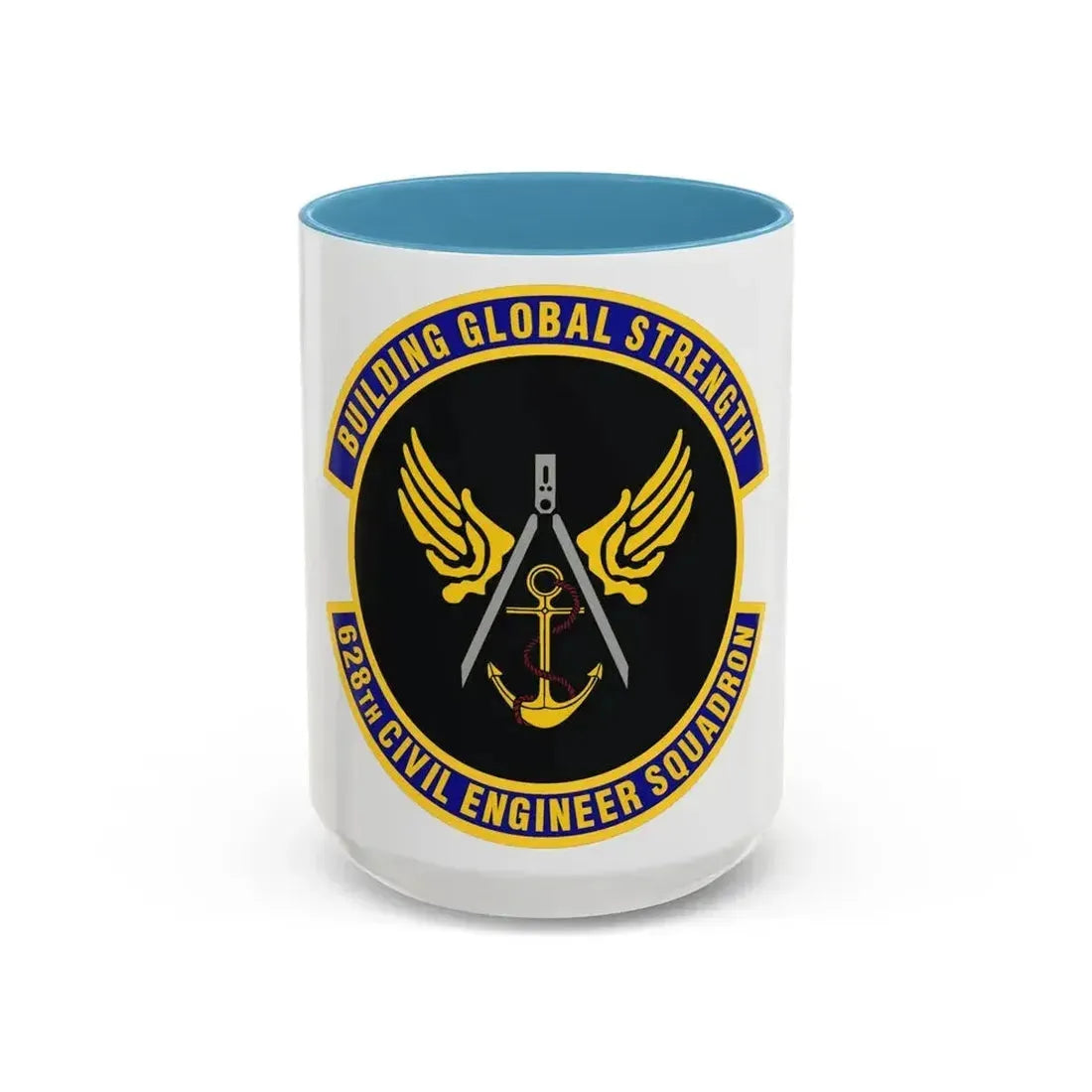 628th Civil Engineer Squadron (U.S. Air Force) Accent Coffee Mug 15oz Light Blue - Go Mug Yourself