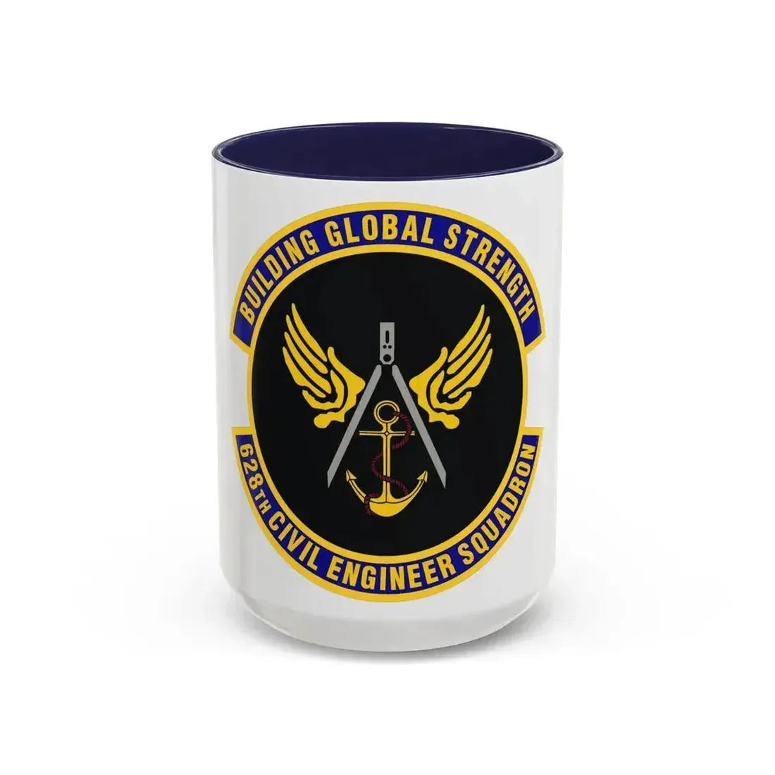 628th Civil Engineer Squadron (U.S. Air Force) Accent Coffee Mug 15oz Navy - Go Mug Yourself