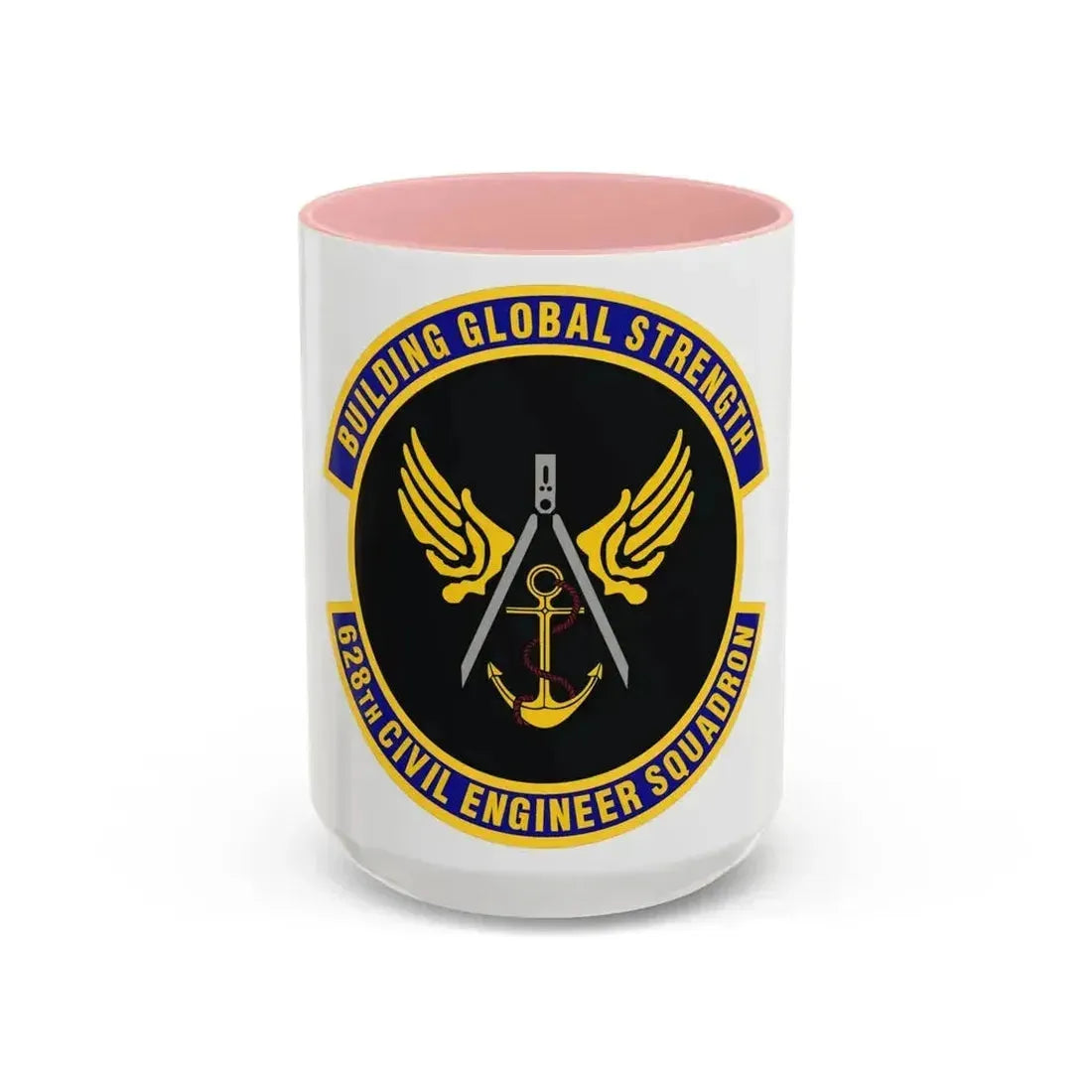 628th Civil Engineer Squadron (U.S. Air Force) Accent Coffee Mug 15oz Pink - Go Mug Yourself