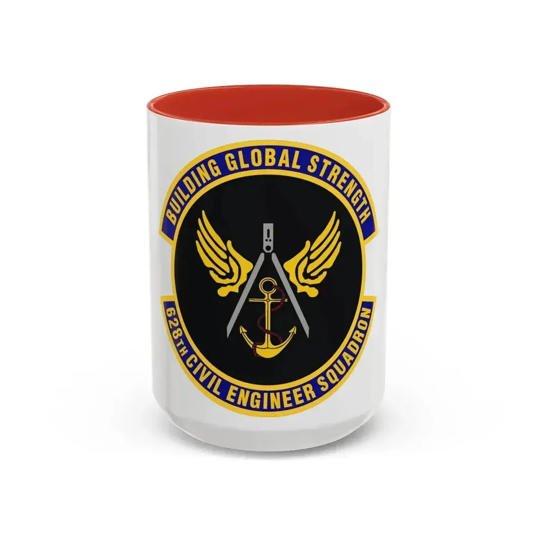 628th Civil Engineer Squadron (U.S. Air Force) Accent Coffee Mug 15oz Red - Go Mug Yourself