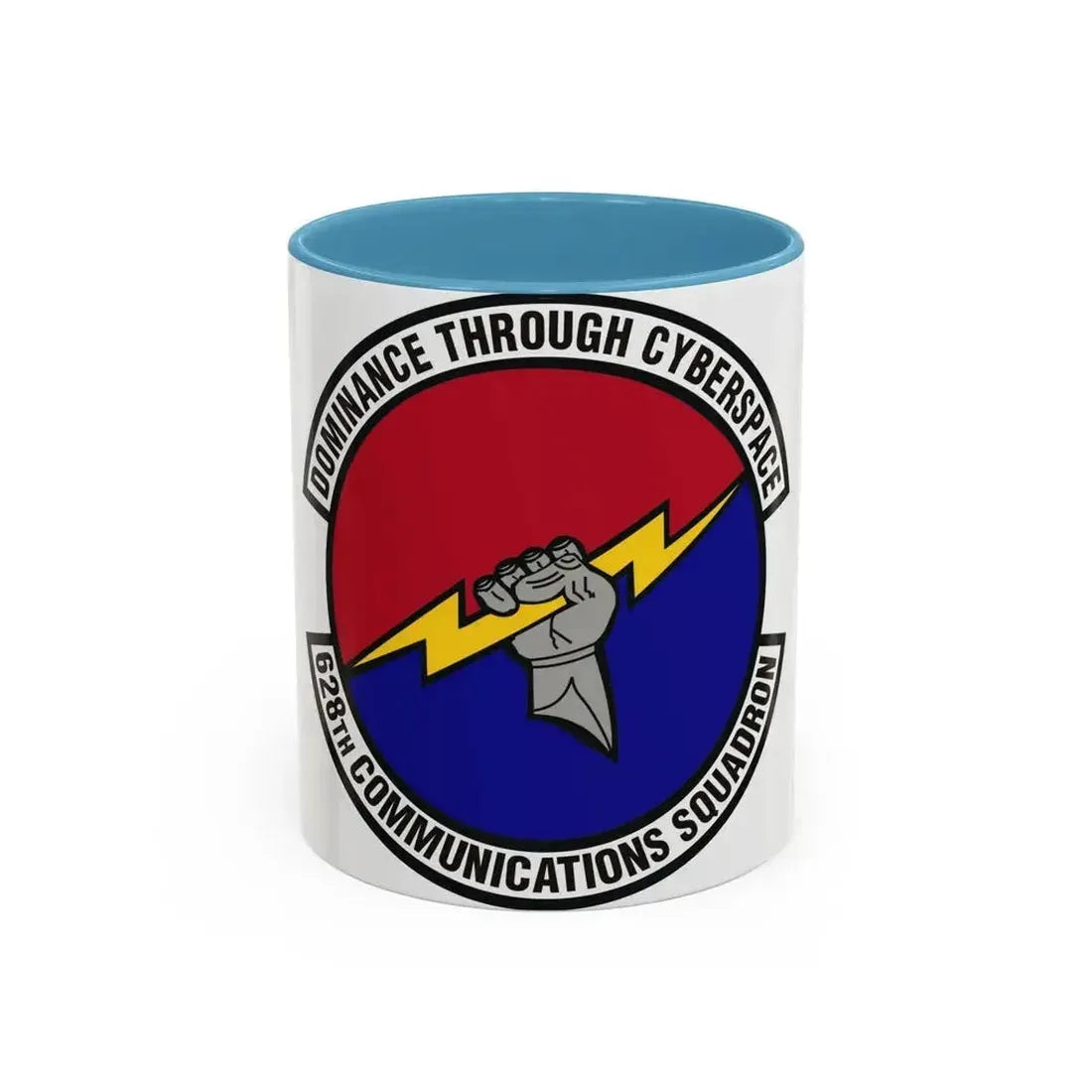 628th Communications Squadron (U.S. Air Force) Accent Coffee Mug 11oz Light Blue - Go Mug Yourself