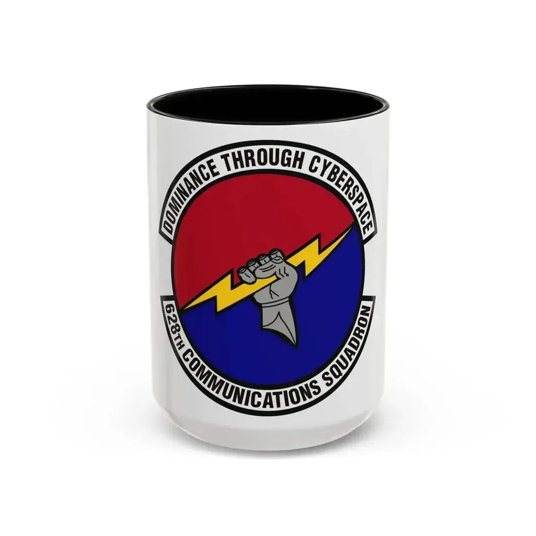 628th Communications Squadron (U.S. Air Force) Accent Coffee Mug 15oz Black - Go Mug Yourself