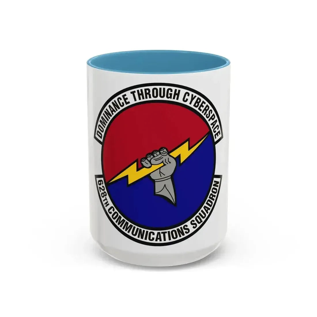 628th Communications Squadron (U.S. Air Force) Accent Coffee Mug 15oz Light Blue - Go Mug Yourself