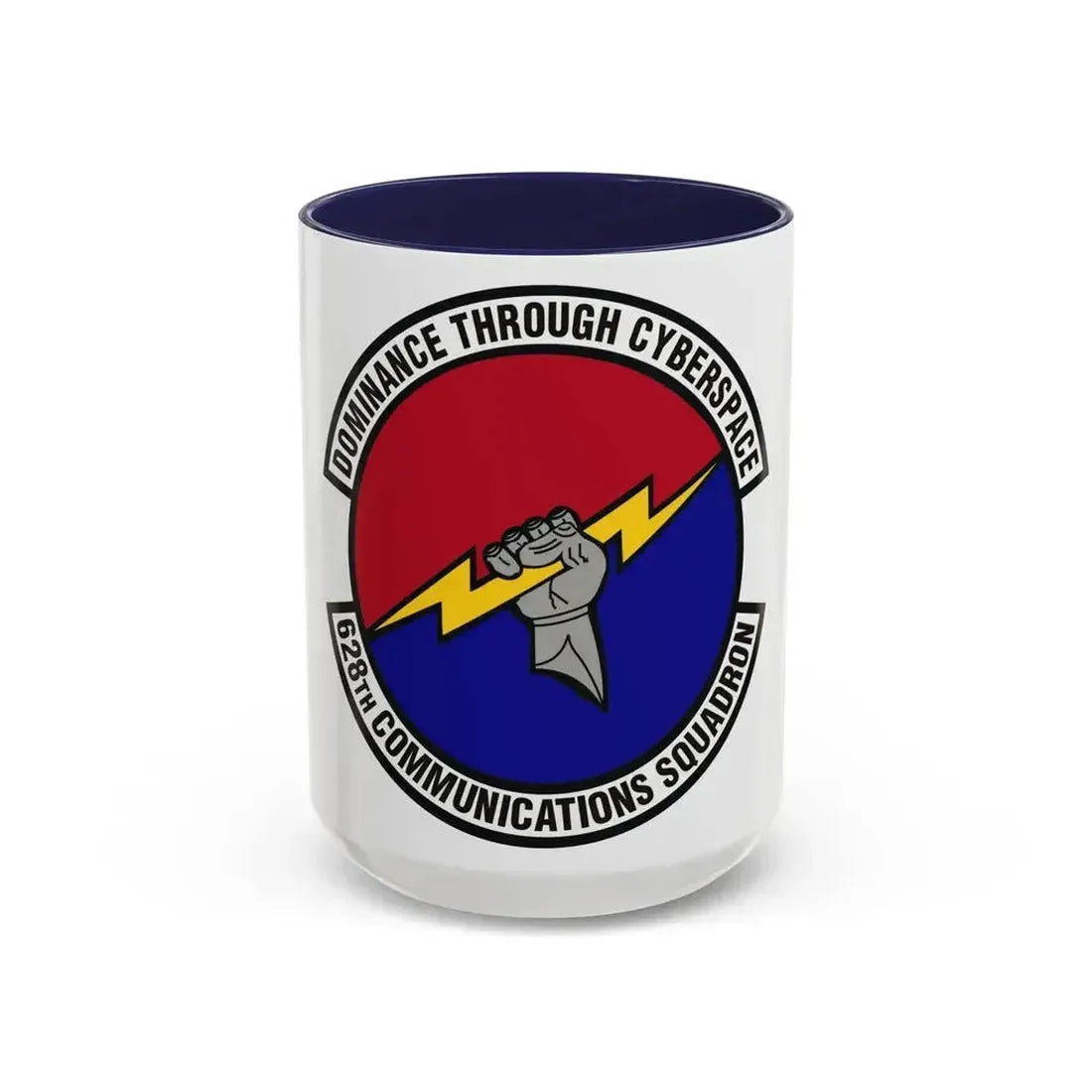 628th Communications Squadron (U.S. Air Force) Accent Coffee Mug 15oz Navy - Go Mug Yourself
