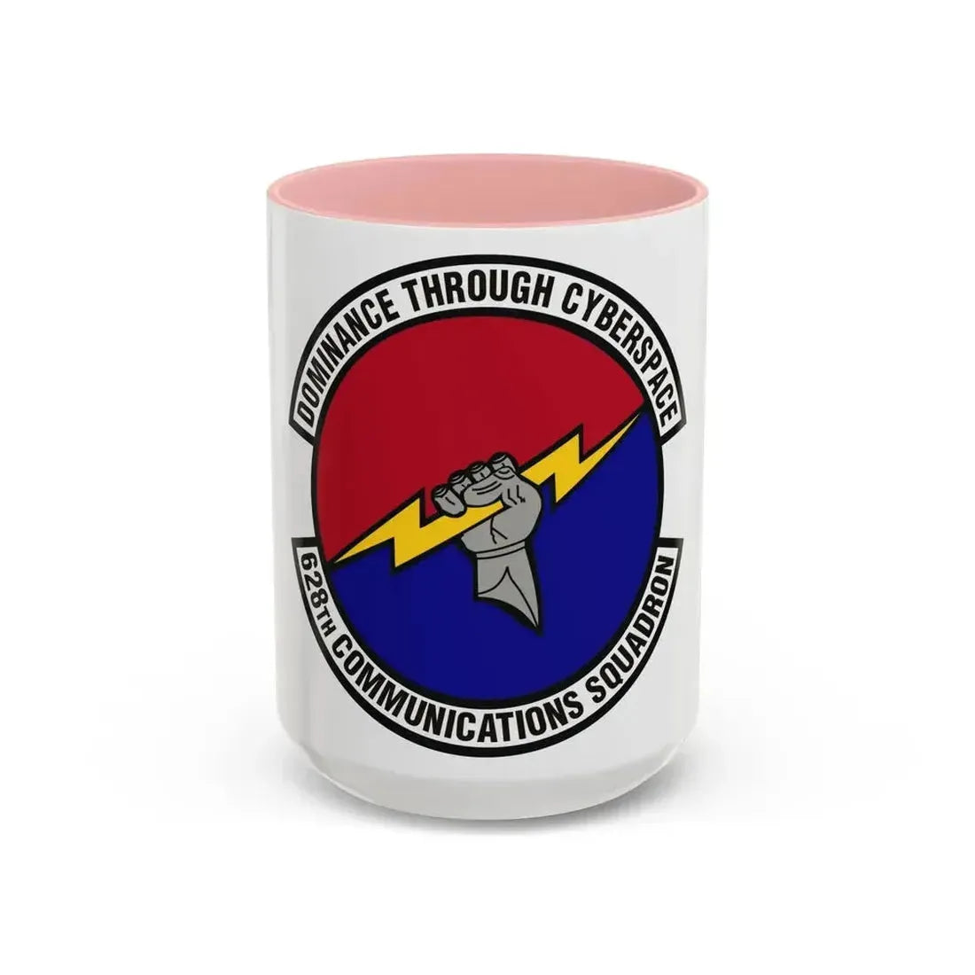628th Communications Squadron (U.S. Air Force) Accent Coffee Mug 15oz Pink - Go Mug Yourself