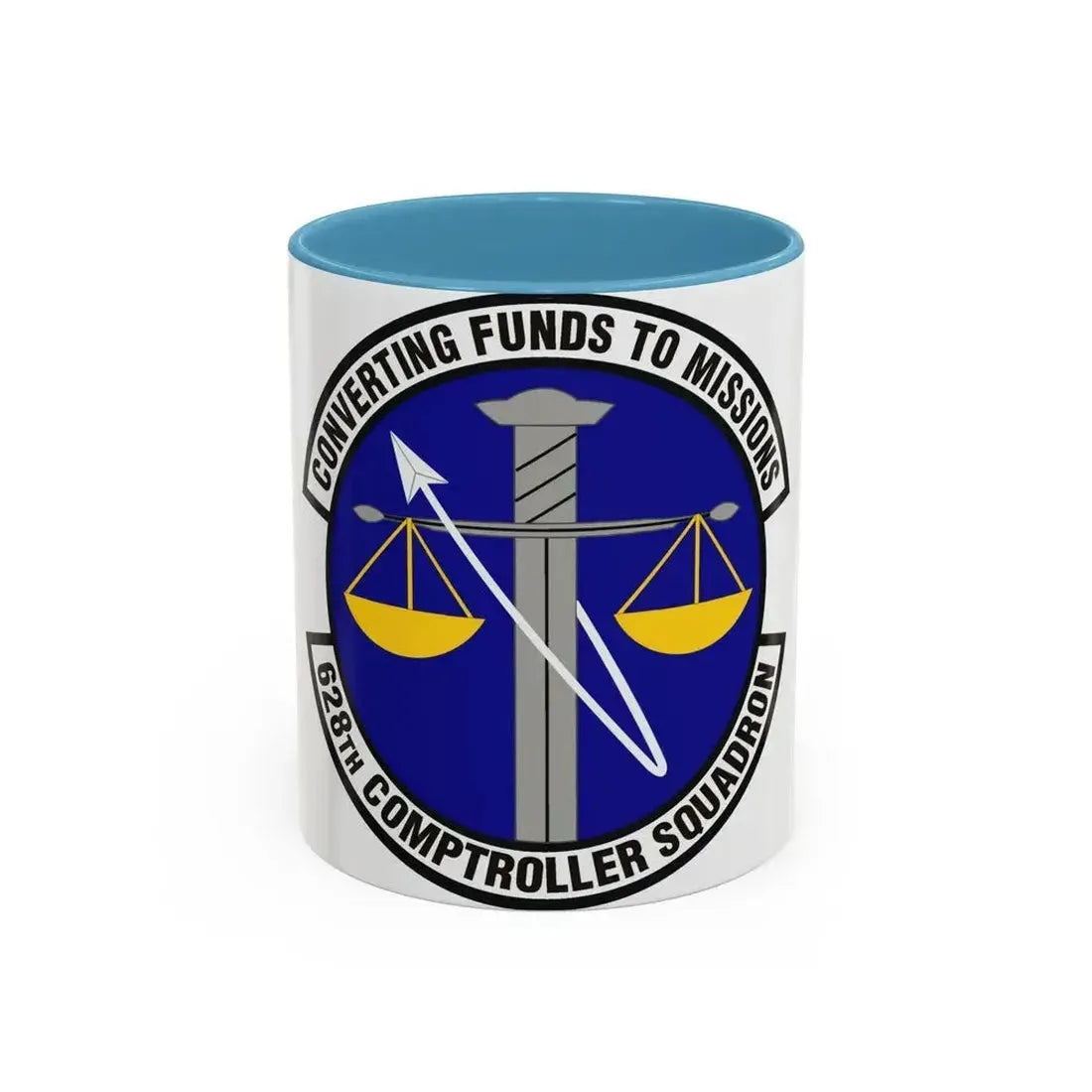628th Comptroller Squadron (U.S. Air Force) Accent Coffee Mug 11oz Light Blue - Go Mug Yourself