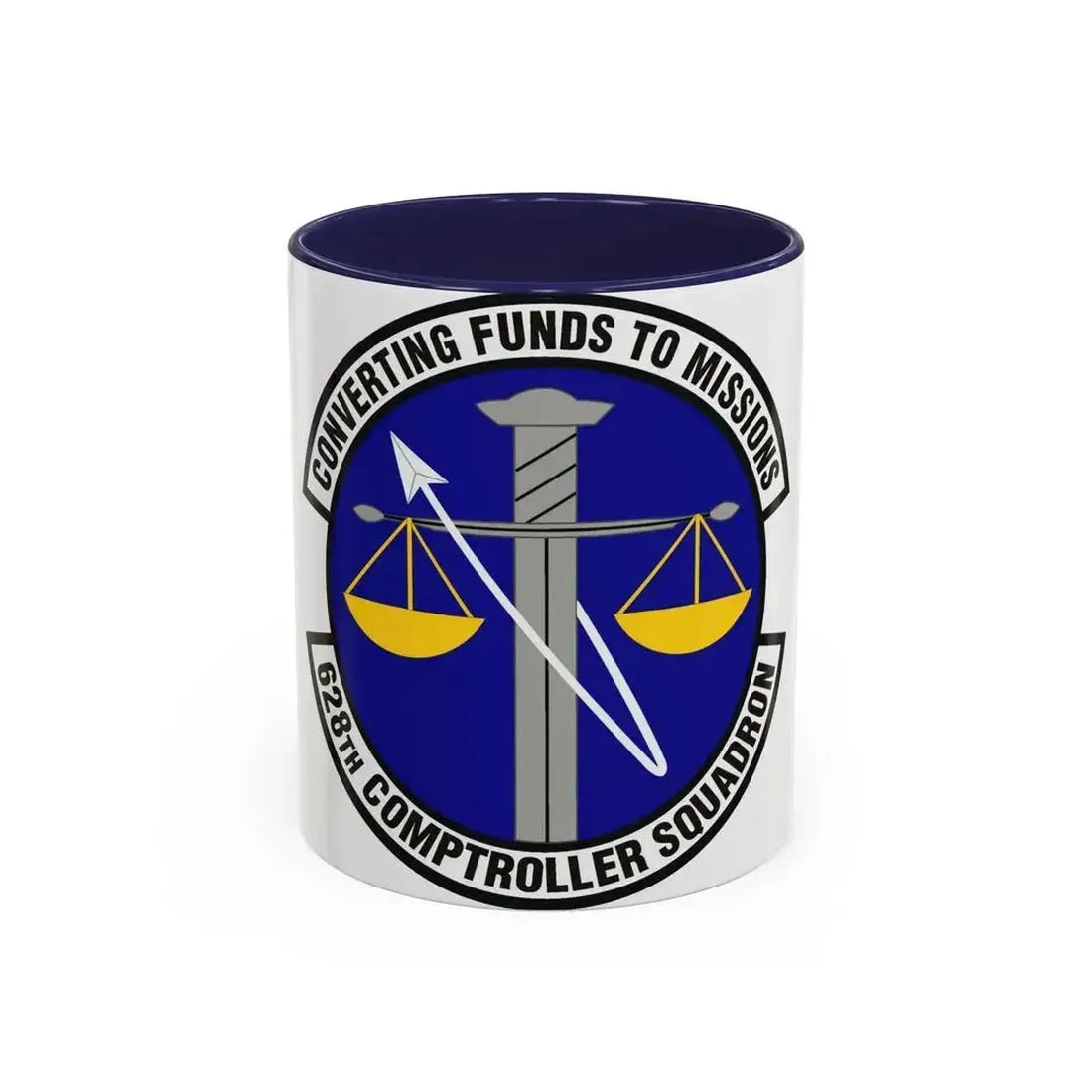 628th Comptroller Squadron (U.S. Air Force) Accent Coffee Mug 11oz Navy - Go Mug Yourself