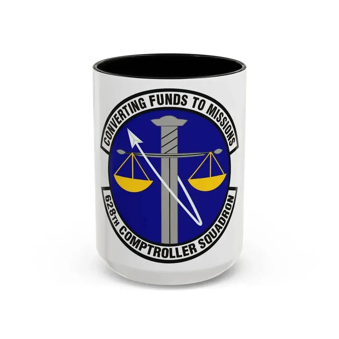 628th Comptroller Squadron (U.S. Air Force) Accent Coffee Mug 15oz Black - Go Mug Yourself