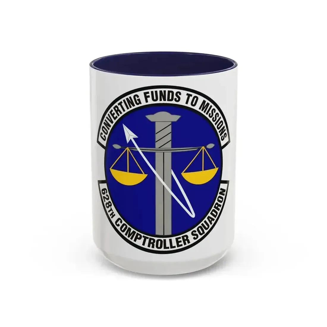 628th Comptroller Squadron (U.S. Air Force) Accent Coffee Mug 15oz Navy - Go Mug Yourself