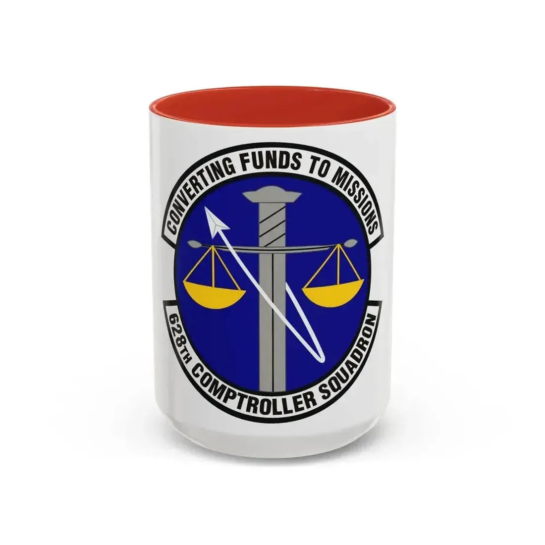 628th Comptroller Squadron (U.S. Air Force) Accent Coffee Mug 15oz Red - Go Mug Yourself