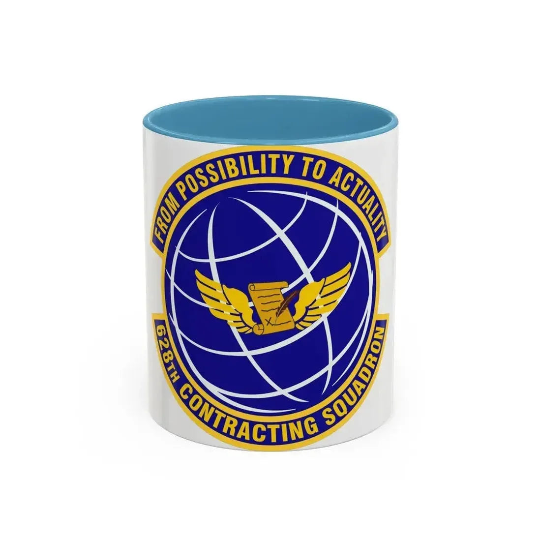 628th Contracting Squadron (U.S. Air Force) Accent Coffee Mug 11oz Light Blue - Go Mug Yourself