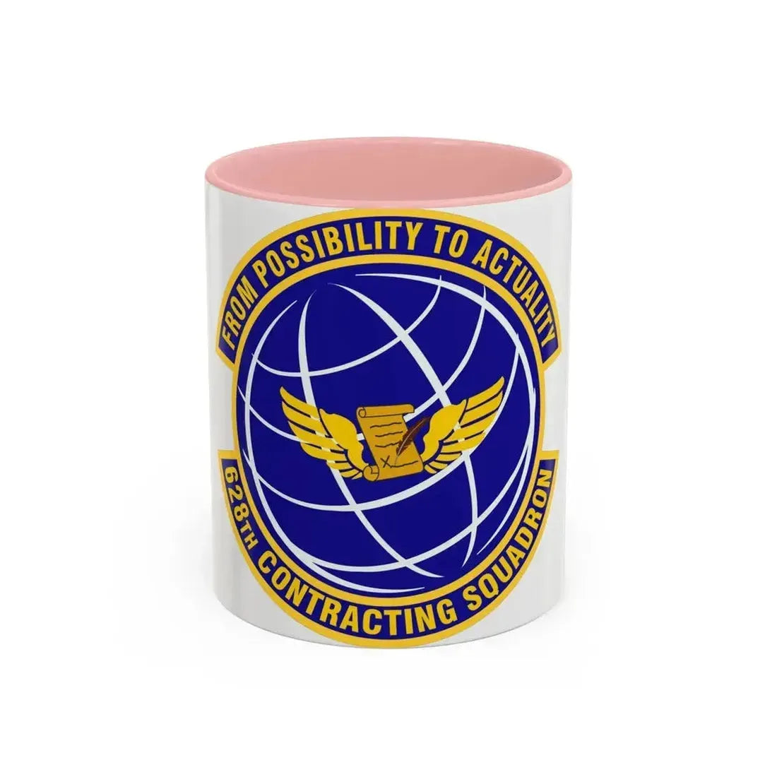628th Contracting Squadron (U.S. Air Force) Accent Coffee Mug 11oz Pink - Go Mug Yourself