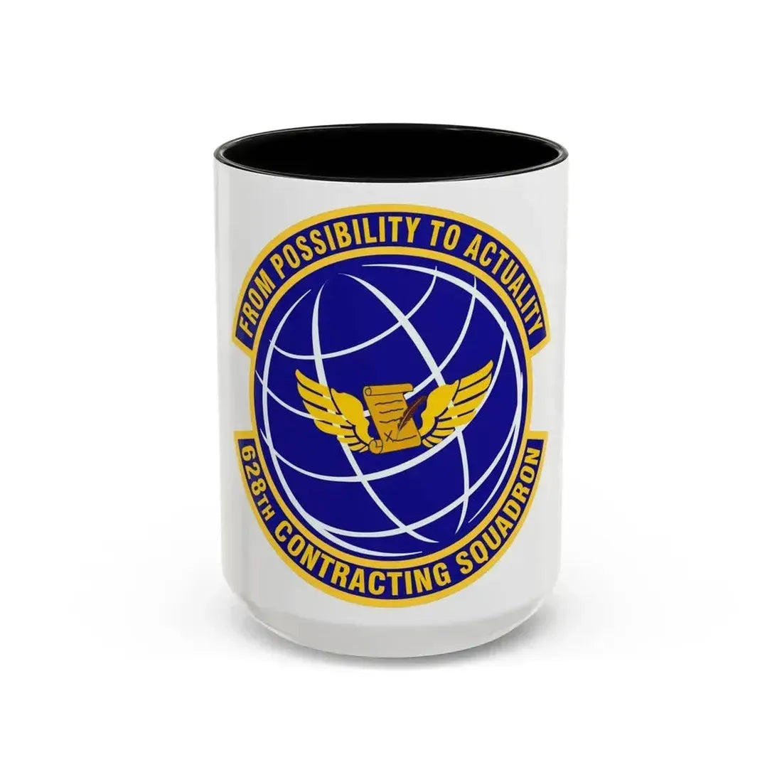 628th Contracting Squadron (U.S. Air Force) Accent Coffee Mug 15oz Black - Go Mug Yourself