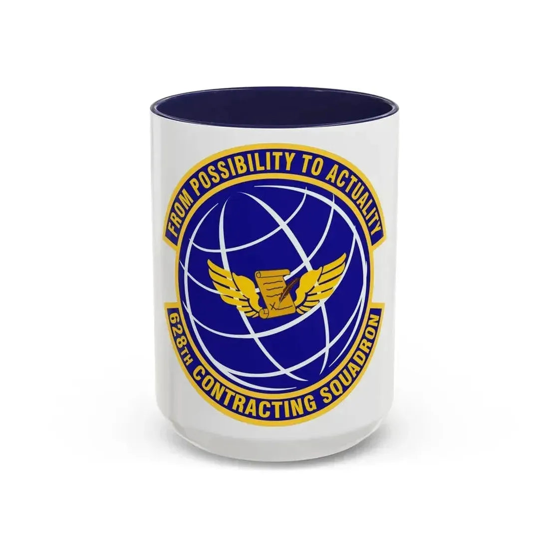 628th Contracting Squadron (U.S. Air Force) Accent Coffee Mug 15oz Navy - Go Mug Yourself
