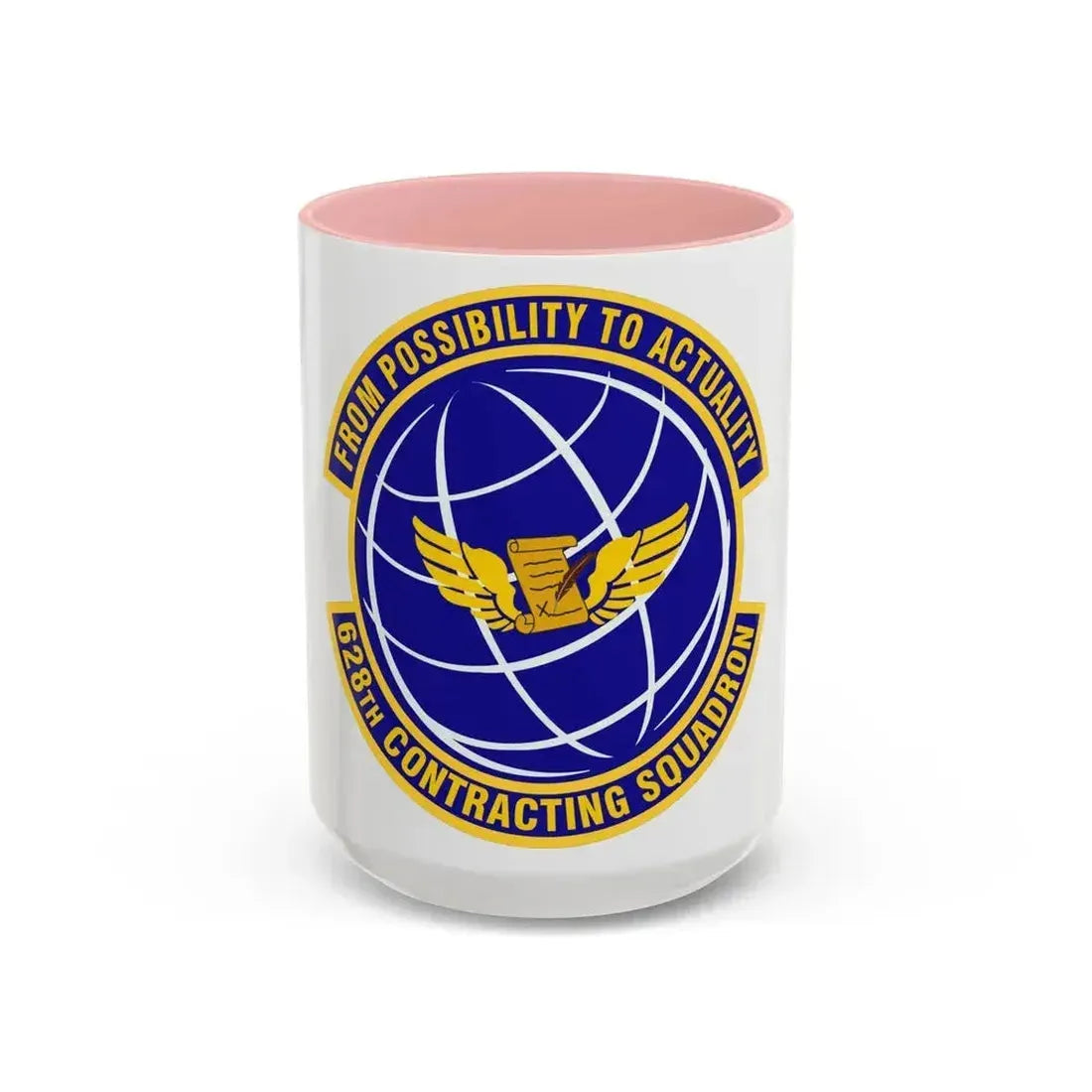 628th Contracting Squadron (U.S. Air Force) Accent Coffee Mug 15oz Pink - Go Mug Yourself