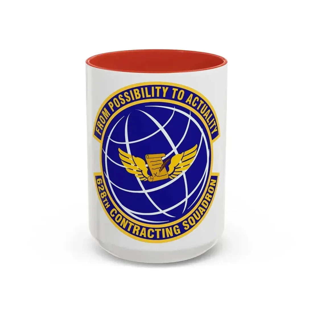 628th Contracting Squadron (U.S. Air Force) Accent Coffee Mug 15oz Red - Go Mug Yourself