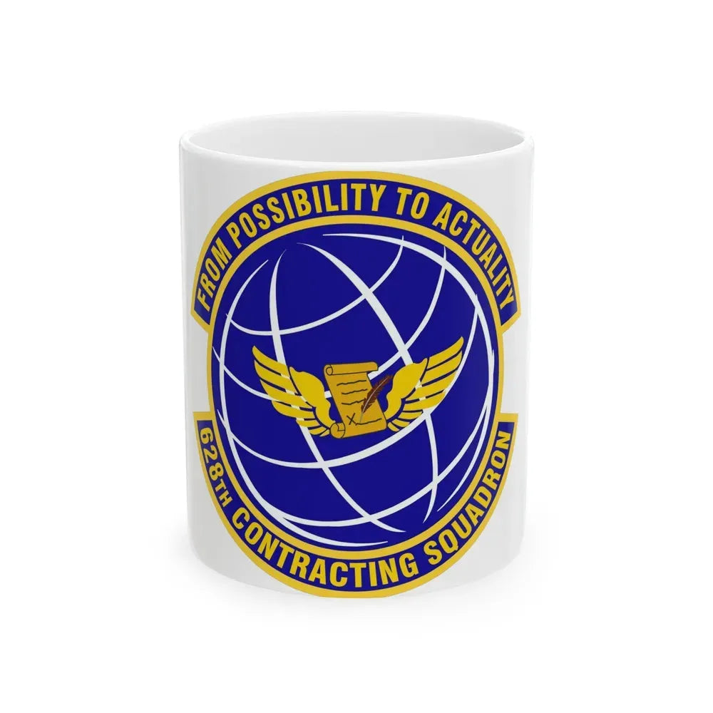 628th Contracting Squadron (U.S. Air Force) White Coffee Mug 11oz - Go Mug Yourself