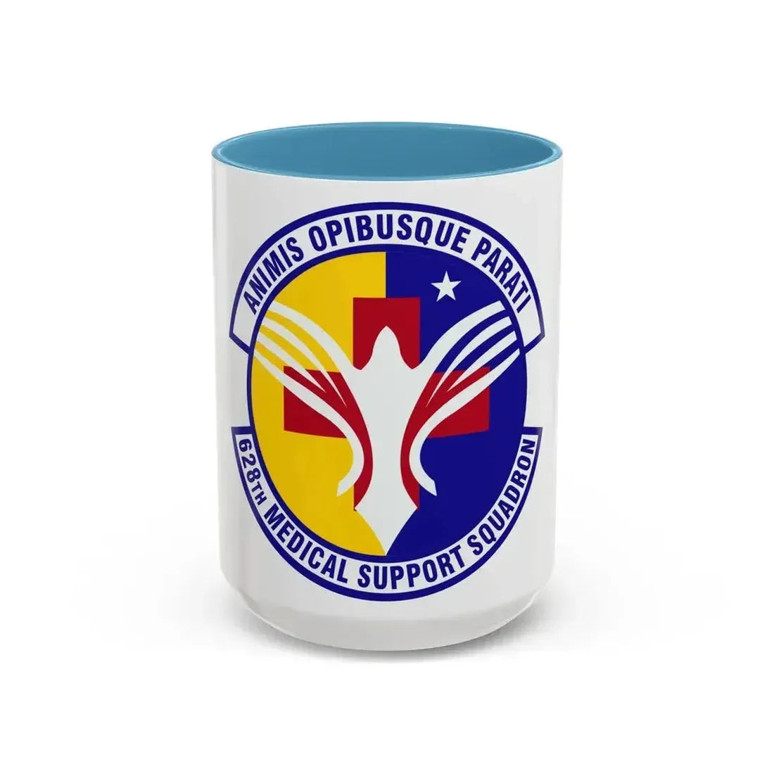 628th Medical Support Squadron (U.S. Air Force) Accent Coffee Mug 15oz Light Blue - Go Mug Yourself