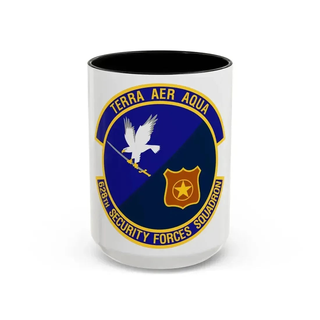 628th Security Forces Squadron (U.S. Air Force) Accent Coffee Mug 15oz Black - Go Mug Yourself