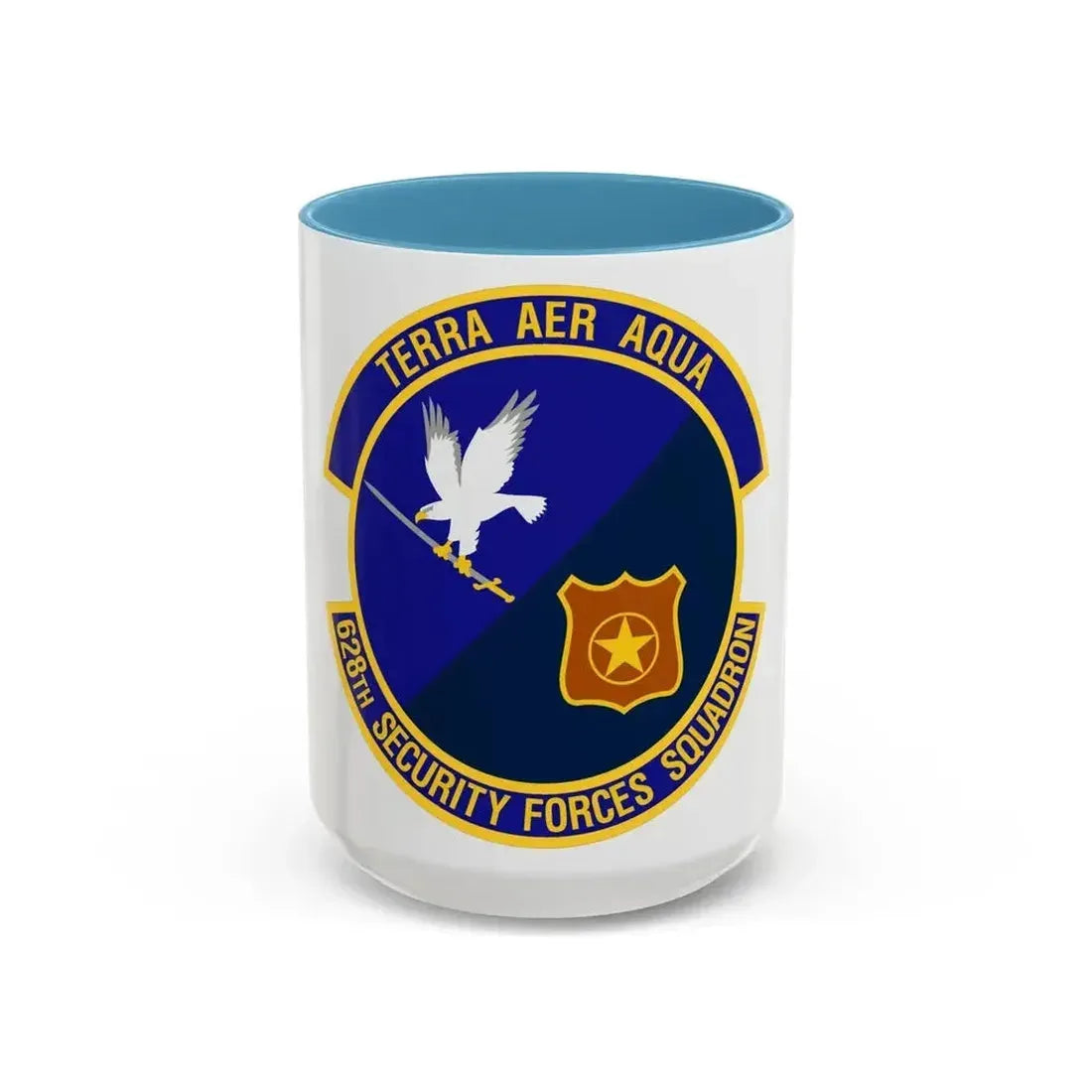 628th Security Forces Squadron (U.S. Air Force) Accent Coffee Mug 15oz Light Blue - Go Mug Yourself
