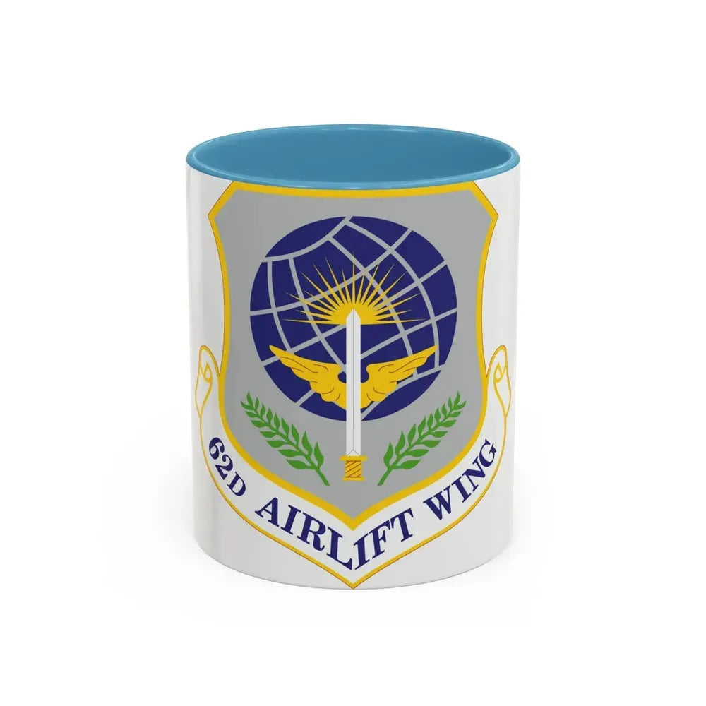 62d Airlift Wing (U.S. Air Force) Accent Coffee Mug 11oz Light Blue - Go Mug Yourself