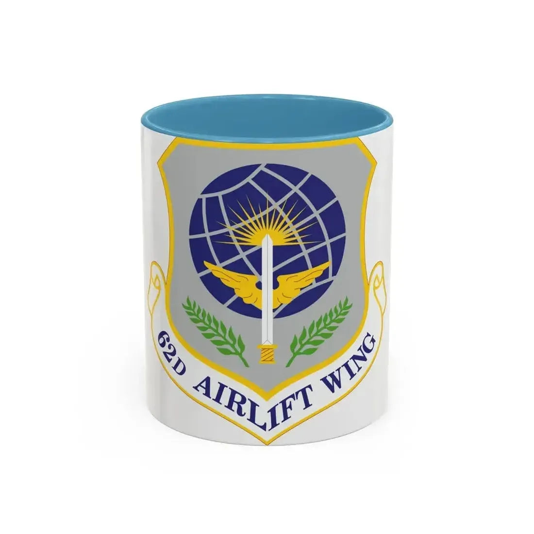 62d Airlift Wing (U.S. Air Force) Accent Coffee Mug 11oz Light Blue - Go Mug Yourself