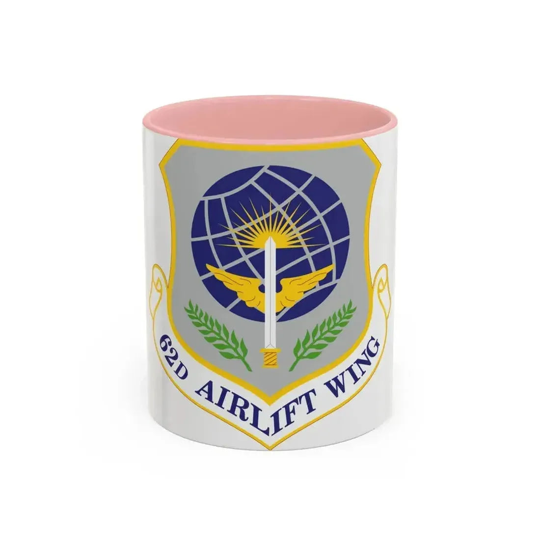 62d Airlift Wing (U.S. Air Force) Accent Coffee Mug 11oz Pink - Go Mug Yourself