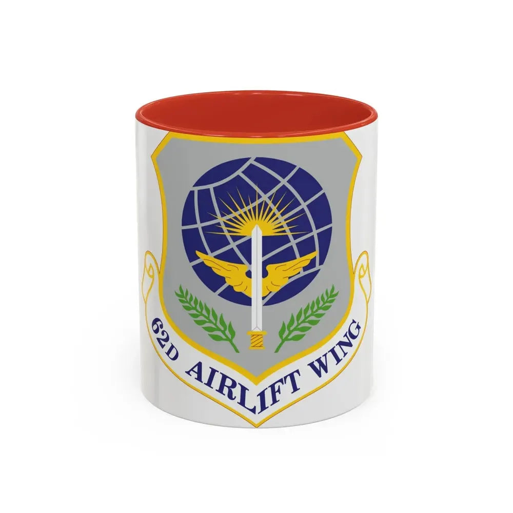62d Airlift Wing (U.S. Air Force) Accent Coffee Mug 11oz Red - Go Mug Yourself