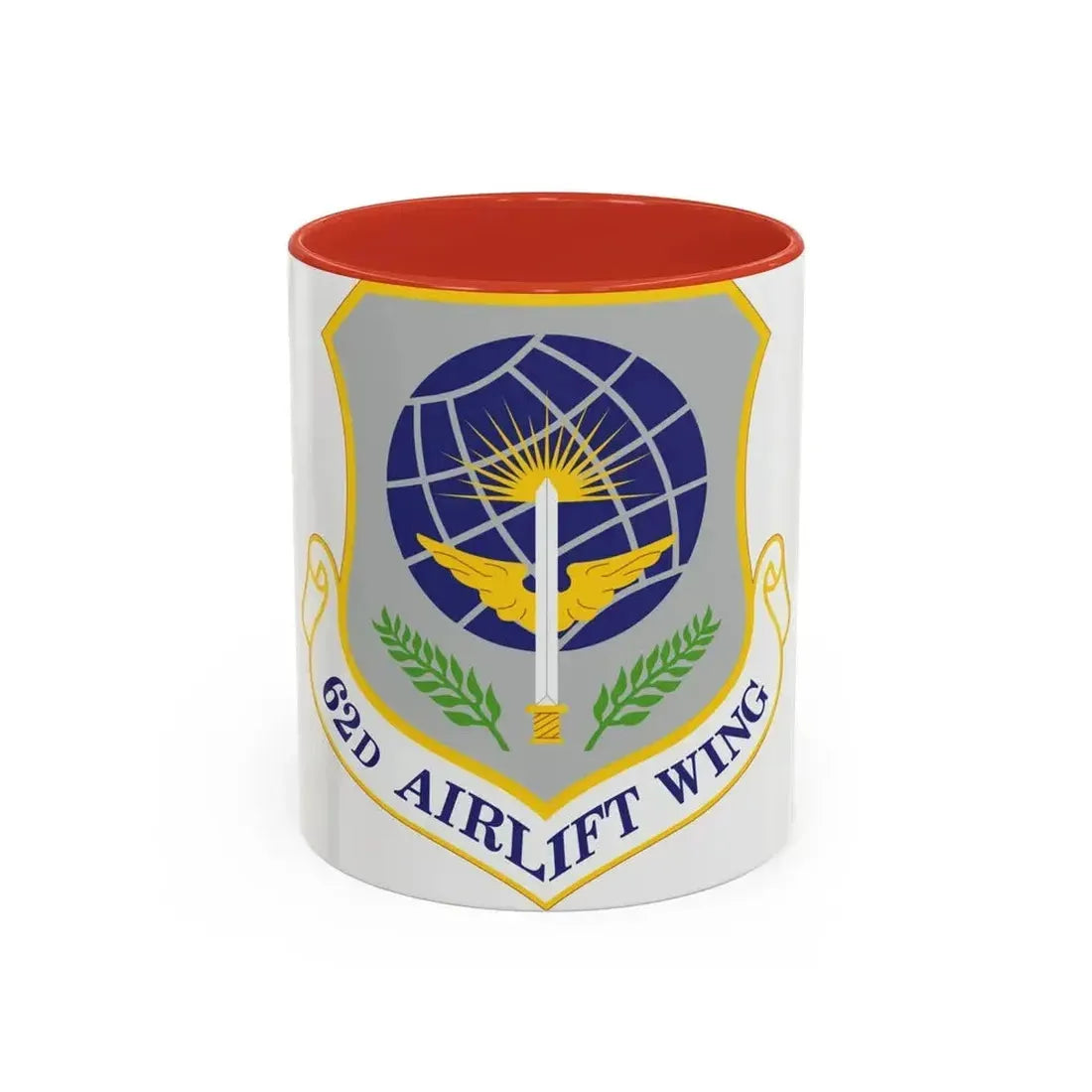 62d Airlift Wing (U.S. Air Force) Accent Coffee Mug 11oz Red - Go Mug Yourself