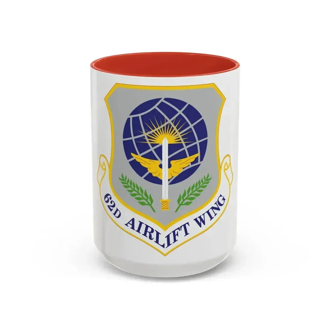 62d Airlift Wing (U.S. Air Force) Accent Coffee Mug 15oz Red - Go Mug Yourself