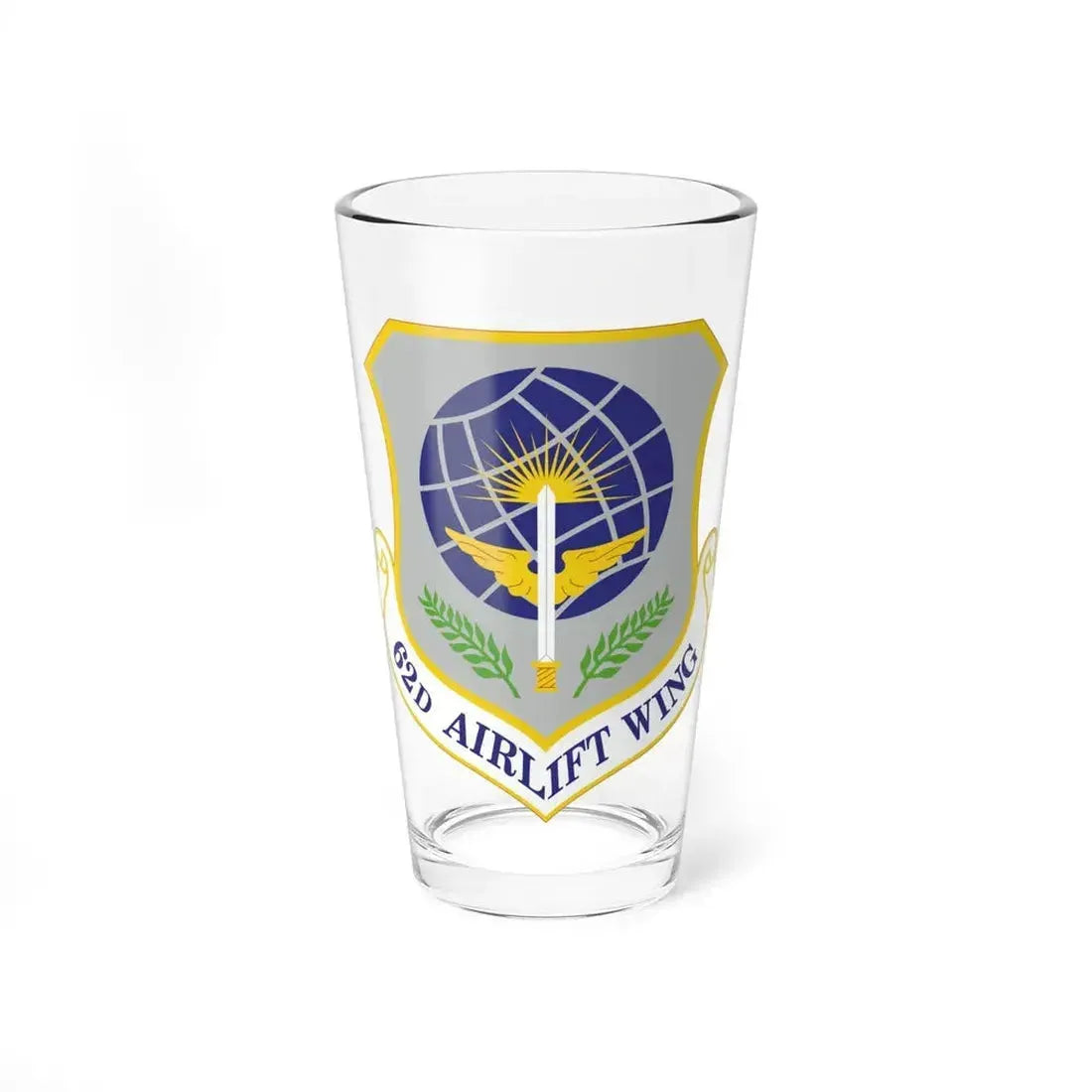 62d Airlift Wing (U.S. Air Force) Pint Glass 16oz 16oz - Go Mug Yourself